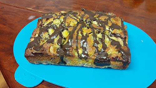 chocolade-bananen cake bij Thuis met zorg